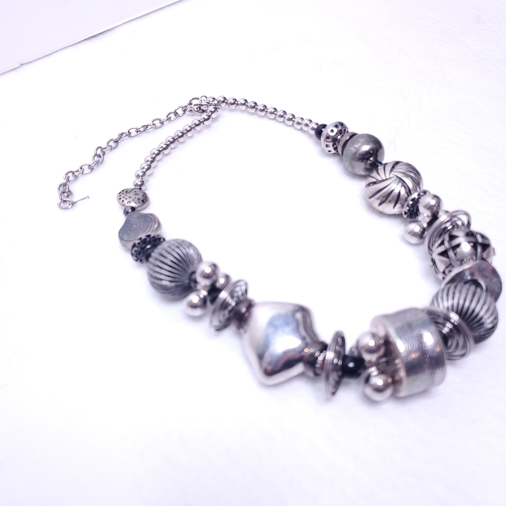 Silver Beaded Necklace
